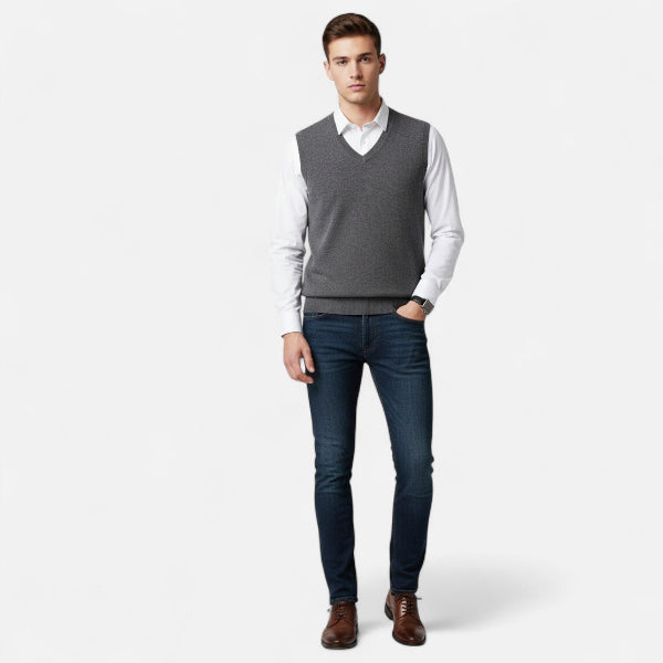 Men's V-Neck Sweater Vest for Cooler Days