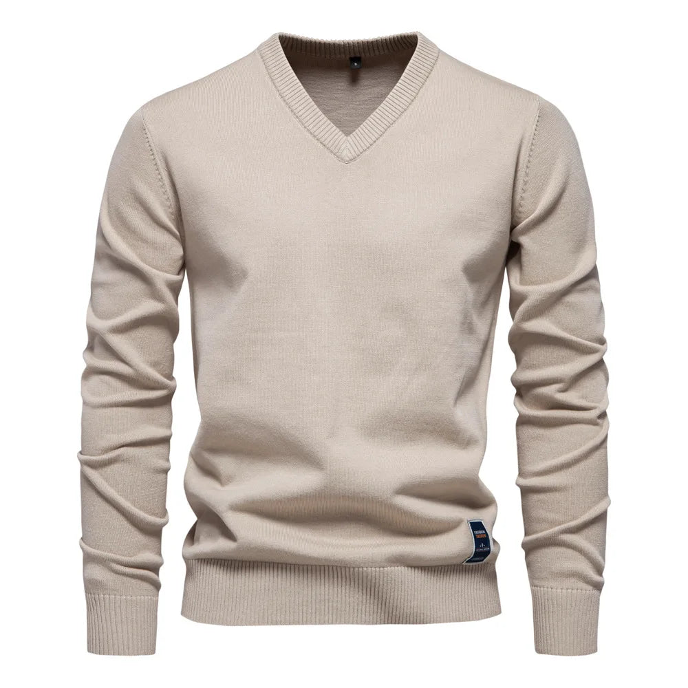 Men's V-Neck Sweater for Autumn and Winter Wear