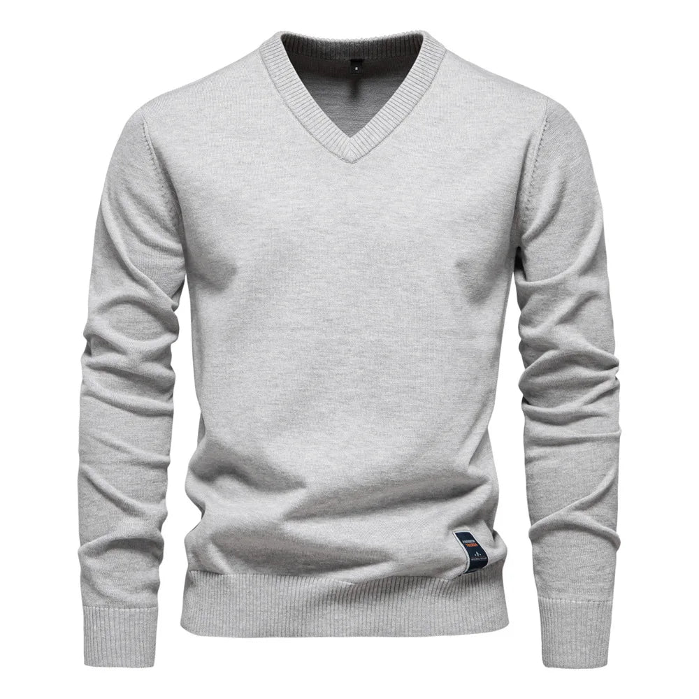 Men's V-Neck Sweater for Autumn and Winter Wear