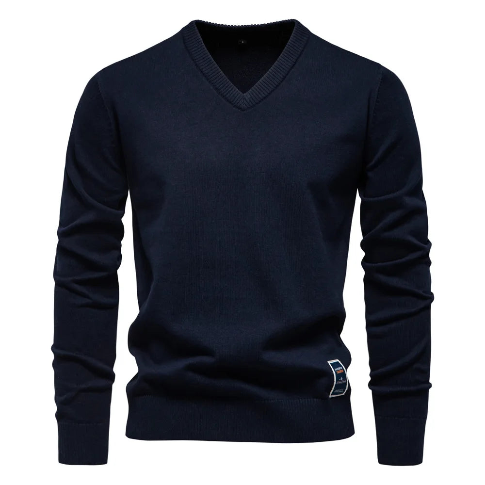 Men's V-Neck Sweater for Autumn and Winter Wear