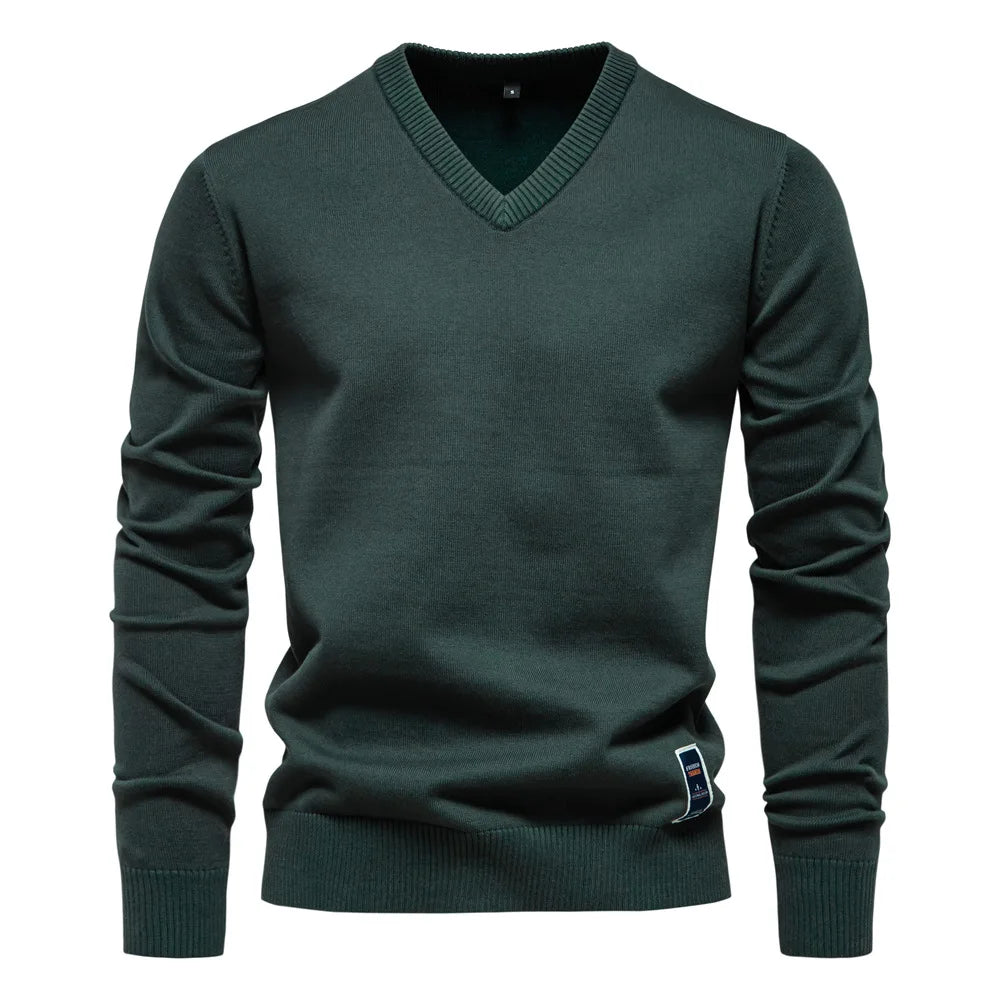 Men's V-Neck Sweater for Autumn and Winter Wear
