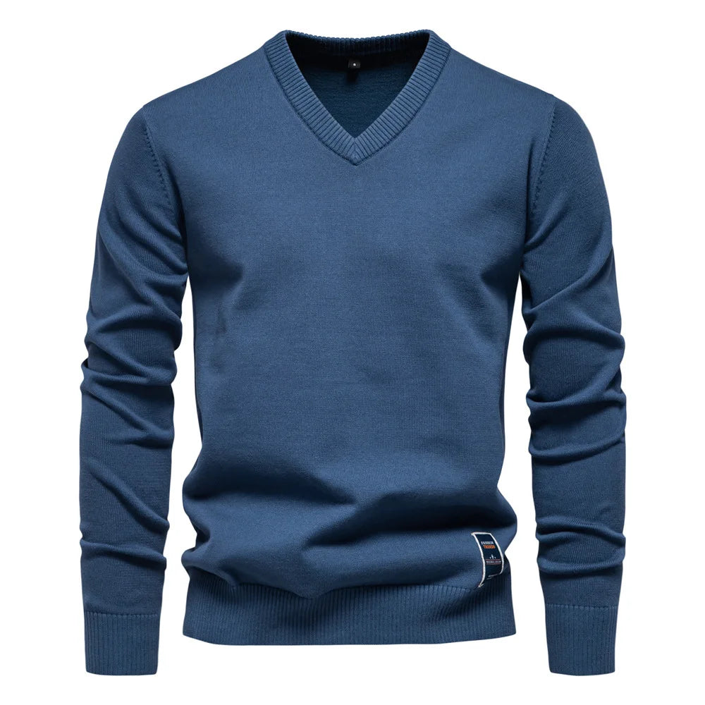 Men's V-Neck Sweater for Autumn and Winter Wear