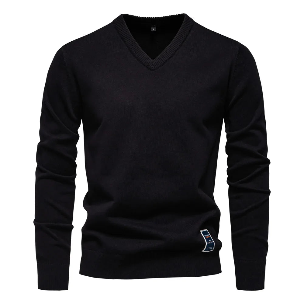 Men's V-Neck Sweater for Autumn and Winter Wear