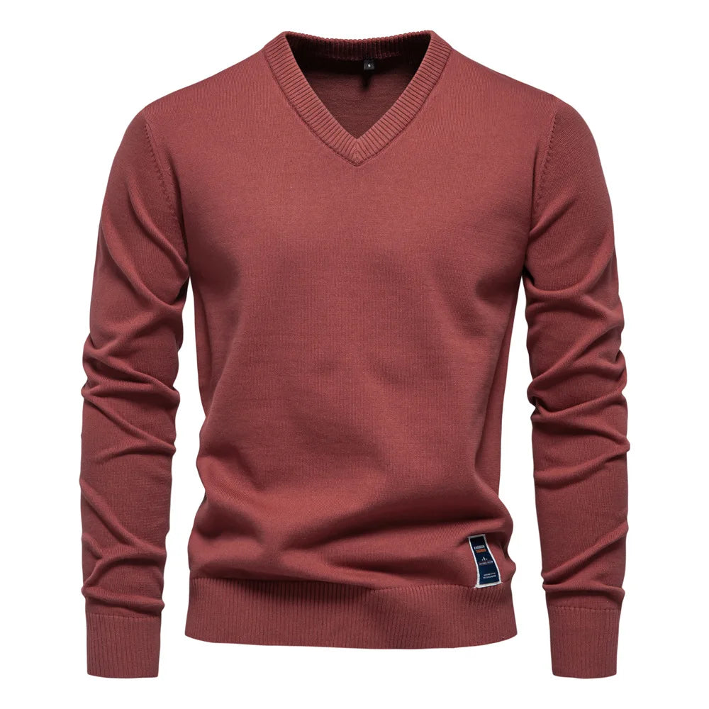 Men's V-Neck Sweater for Autumn and Winter Wear