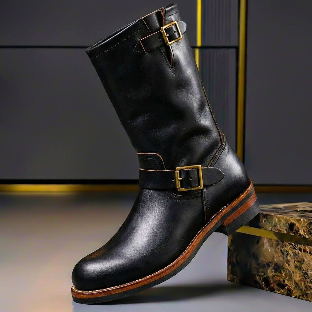 Men's Vintage Buckle Ankle Boots for Everyday Wear