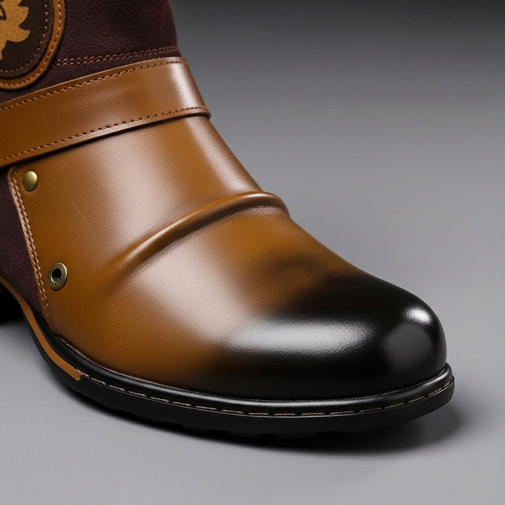 Men's Vintage Buckle Ankle Boots for Everyday Wear