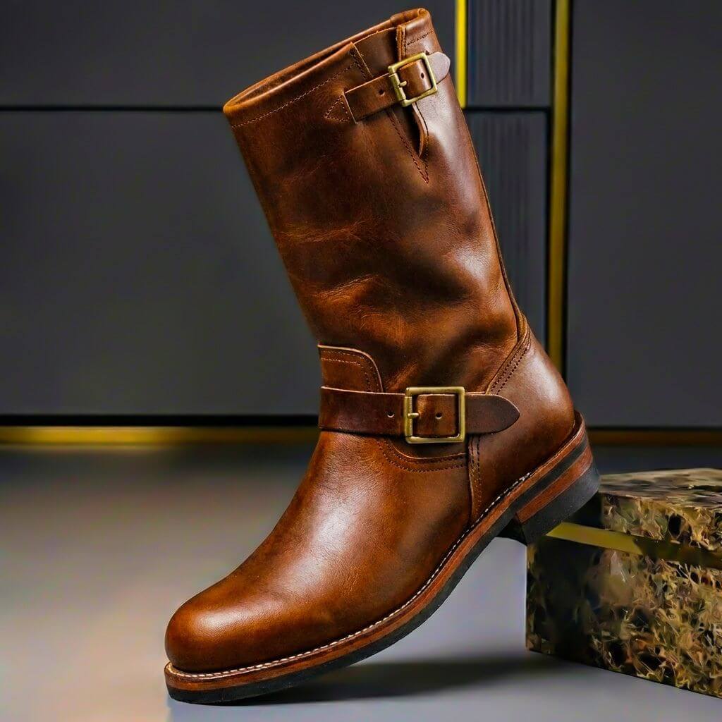 Men's Vintage Buckle Ankle Boots for Everyday Wear