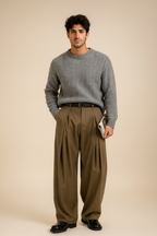 Men’s Wide-Leg Pleated Trousers