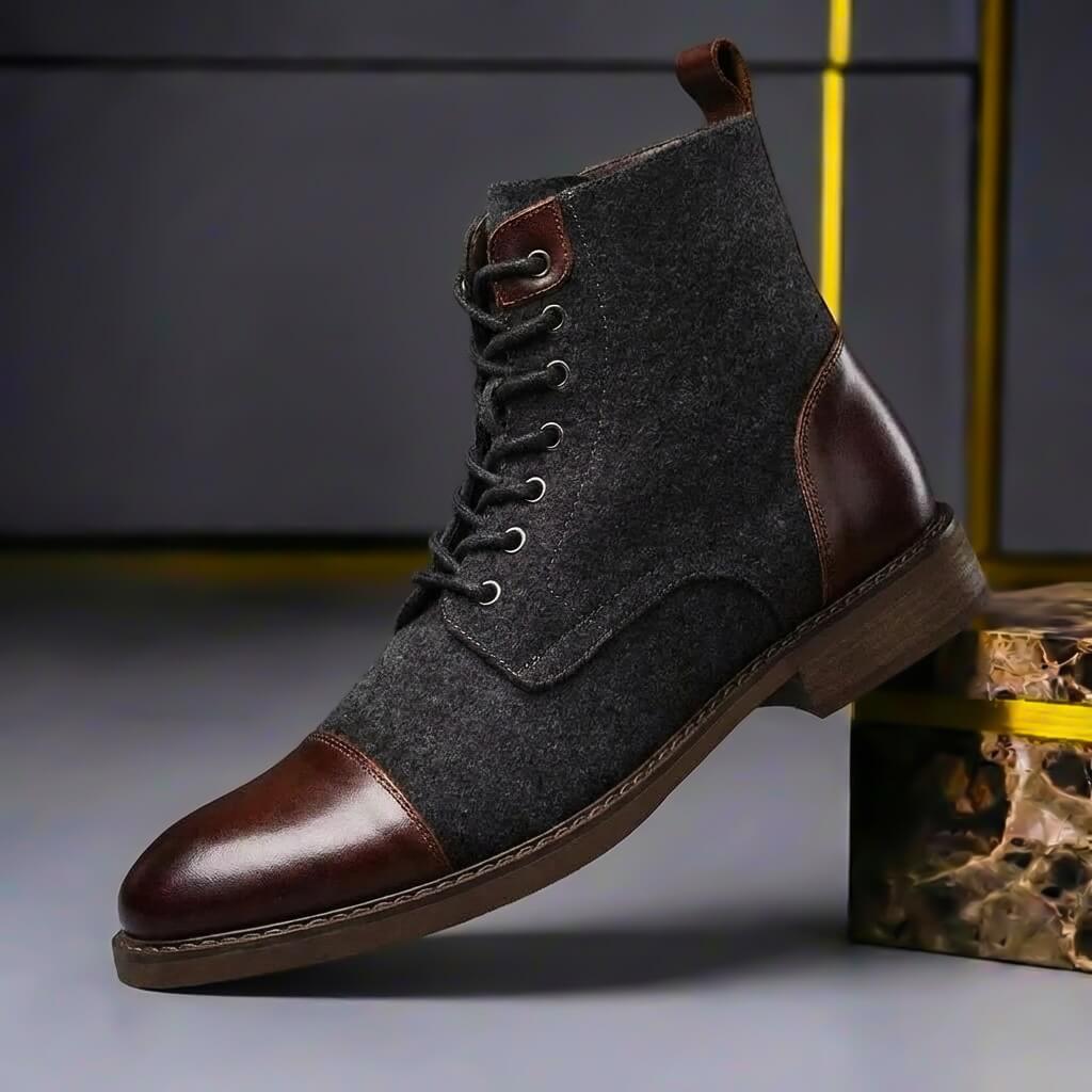 Men's Winter Lace-Up Ankle Boots for Casual Wear