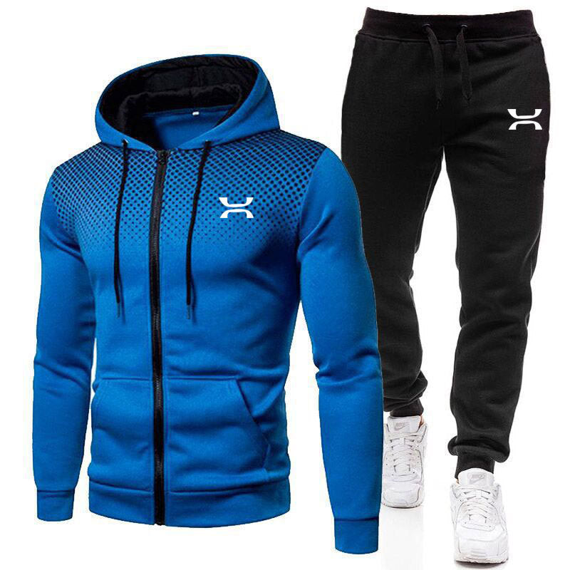 Men's Zip-Up Hoodie Tracksuit Set