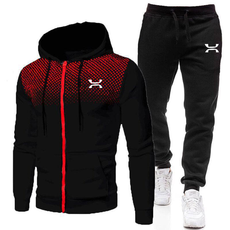 Men's Zip-Up Hoodie Tracksuit Set
