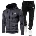 Men's Zip-Up Hoodie Tracksuit Set
