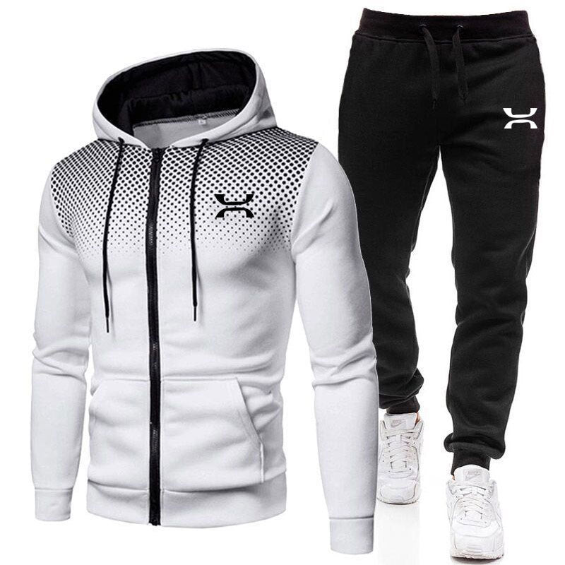 Men's Zip-Up Hoodie Tracksuit Set