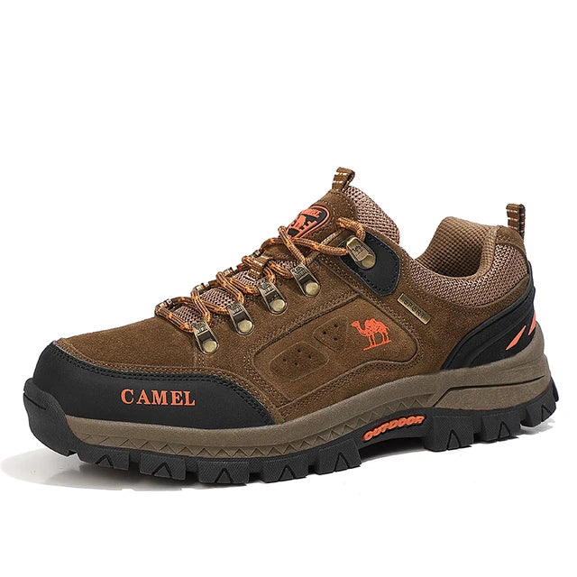 Men's Lace-Up Hiking Shoes, Brown – front view