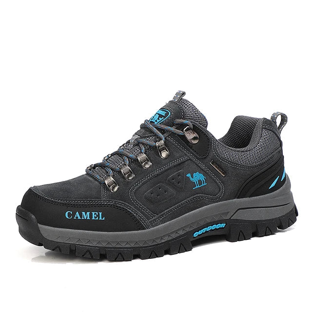 Men's Lace-Up Hiking Shoes, Gray – front view