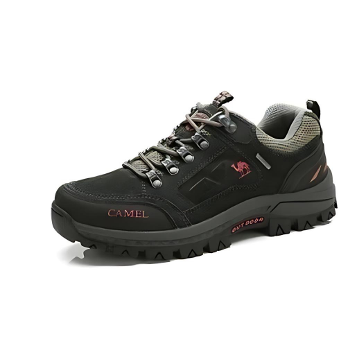 Men's Lace-Up Hiking Shoes, Black – front view