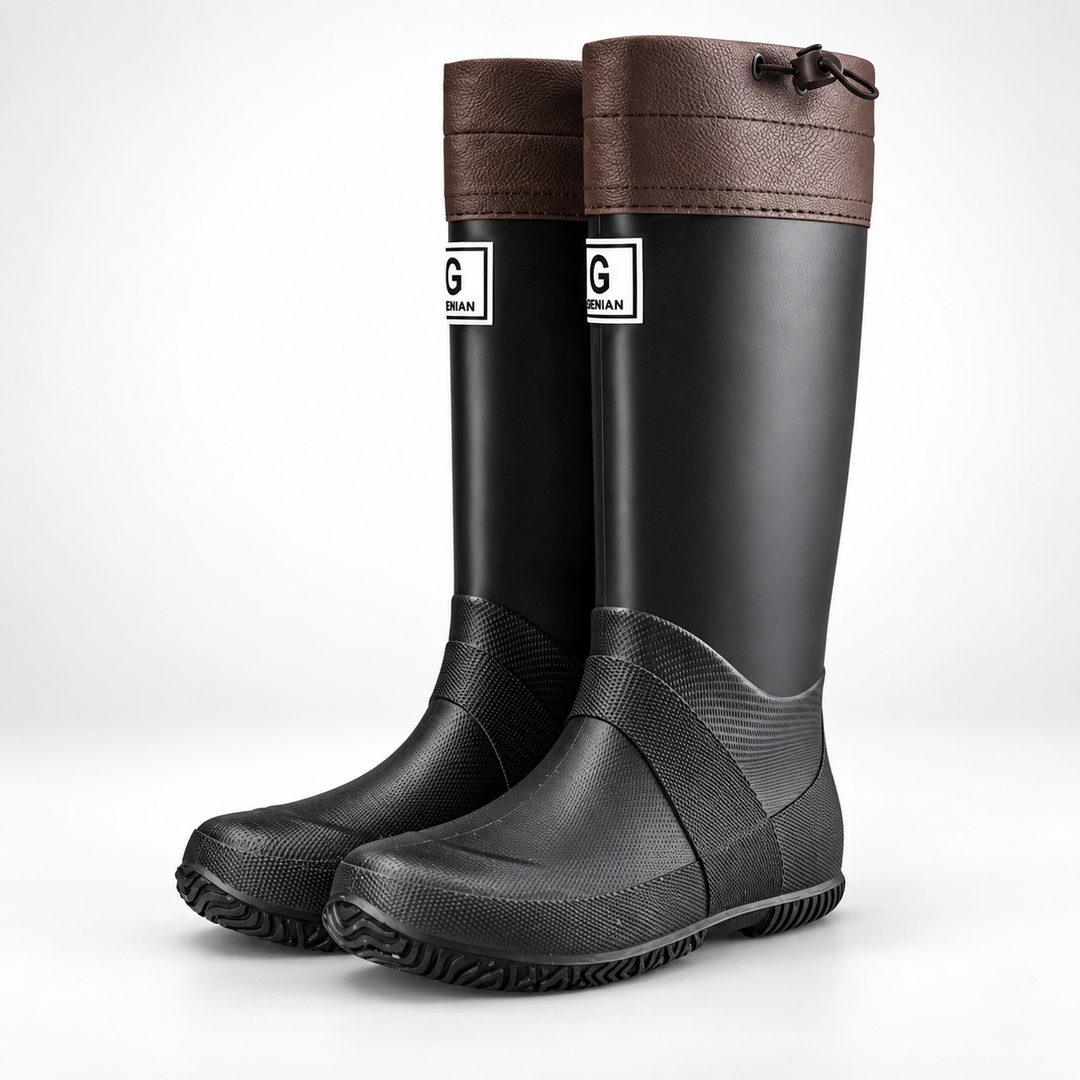 Men's Tall Rain Boots, Black – front view