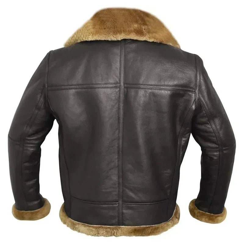 Men's Aviator Jacket with Shearling-Style Collar additional view 6