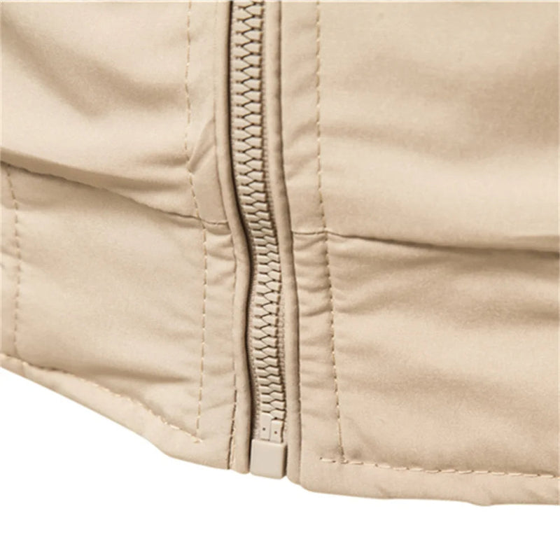 Men's Bomber Jacket with Striped Rib Trim – alternate view 2