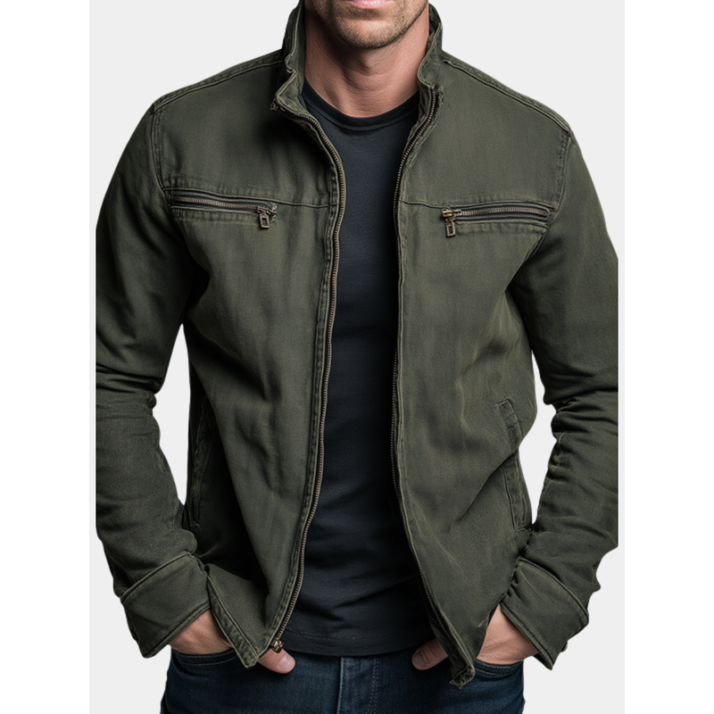 Men's Cotton Zip Jacket with Chest Pockets additional view 5