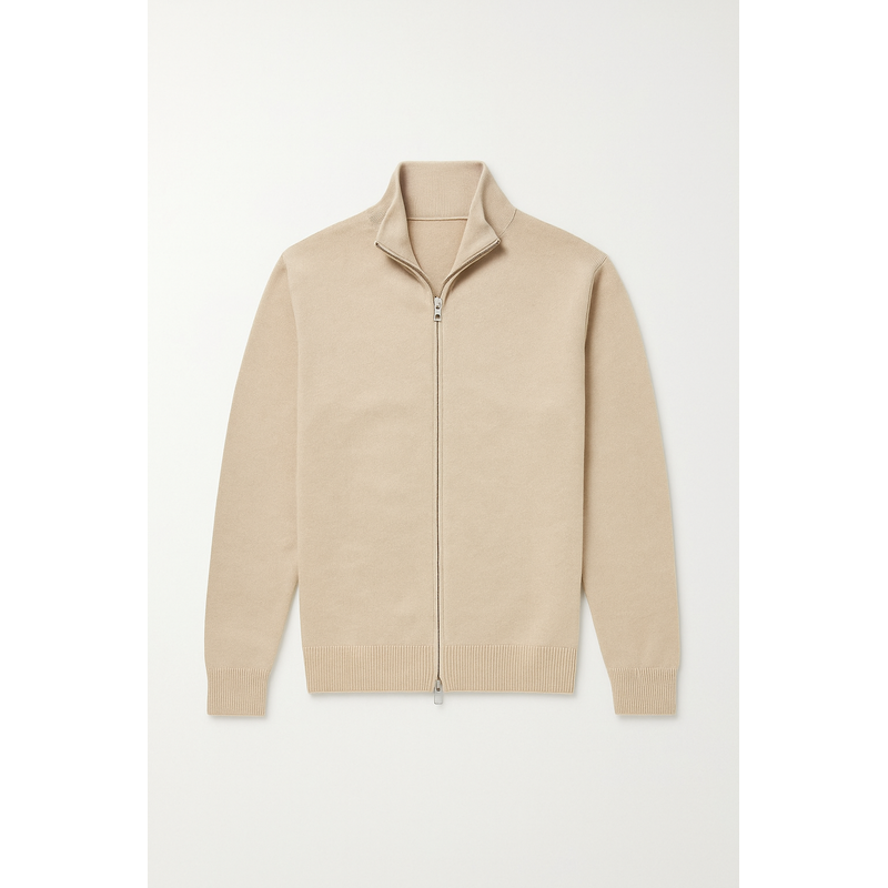 Men's Fine Knit Full Zip Cardigan with Stand Collar additional view 10