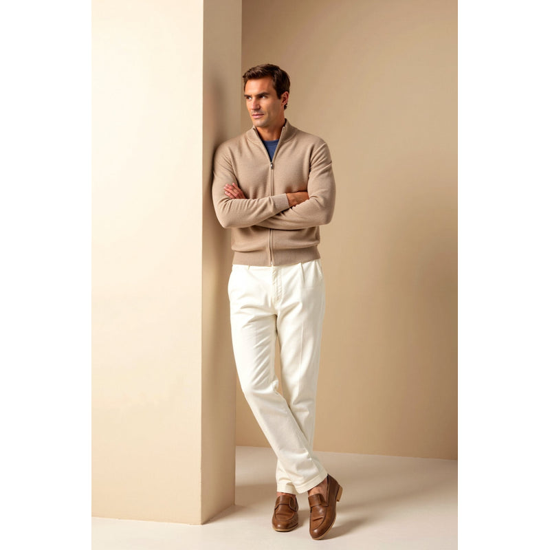 Men's Fine Knit Full Zip Cardigan with Stand Collar additional view 9