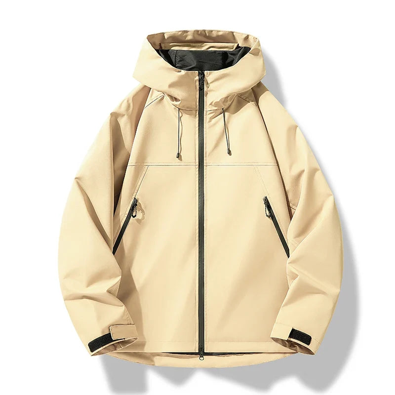 Men's Hooded Shell Jacket with Adjustable Cuffs in Yellow