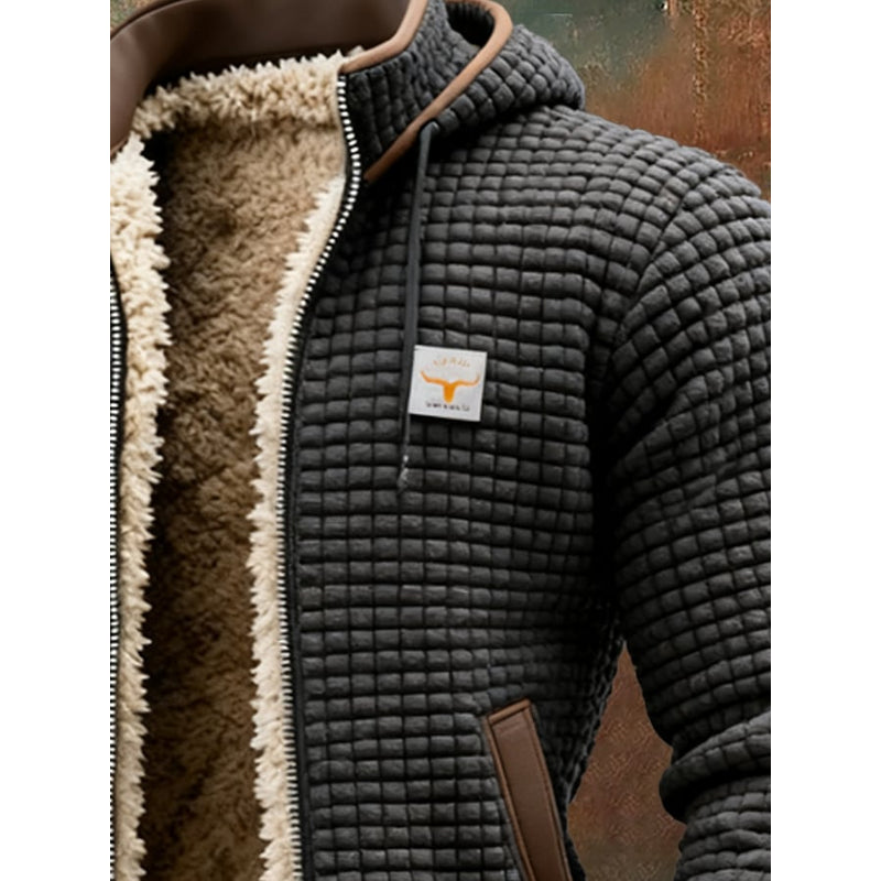 Men's Hooded Waffle Knit Jacket – additional view 2