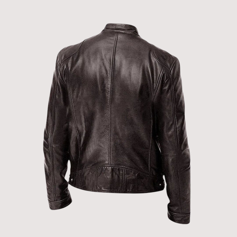 Men's Leather-Look Jacket with Snap Collar – alternate view 6