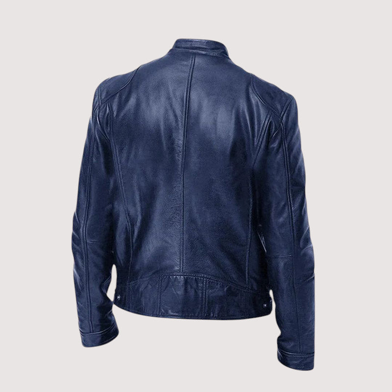 Men's Leather-Look Jacket with Snap Collar – alternate view 5