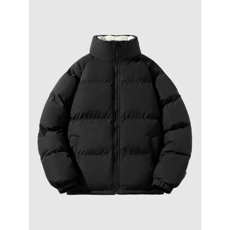 Men's Padded Stand Collar Jacket with Sherpa-Look Lining – alternate view 1