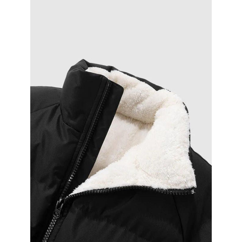 Men's Padded Stand Collar Jacket with Sherpa-Look Lining – alternate view 3