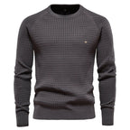 Dark gray men's structured knit sweater