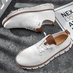 Pair of white men's lace-up casual shoes