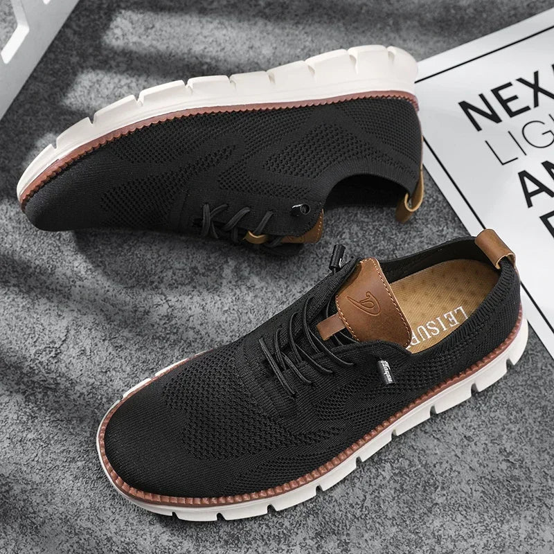 Pair of black men's lace-up casual shoes