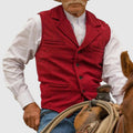 Men's Western Rancher Vest with Button Front in Red