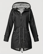 Women's Hooded Zip Front Parka Jacket for Outdoors