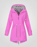Women's Hooded Zip Front Parka Jacket for Outdoors