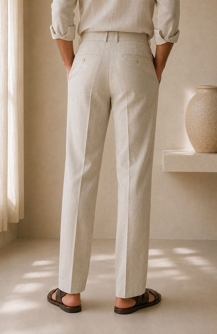 The Straight Linen Trouser