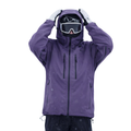 Unisex Hooded Snow Jacket with Zip Pockets in Purple