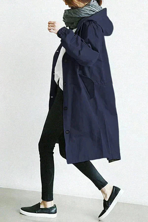 Women's Hooded Raincoat for Autumn Winter Wear
