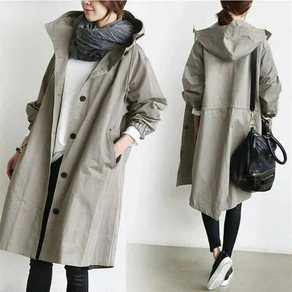 Women's Hooded Raincoat for Autumn Winter Wear