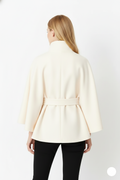Women's Belted Cape Jacket for Elegant Winter Wear