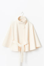 Women's Belted Cape Jacket for Elegant Winter Wear