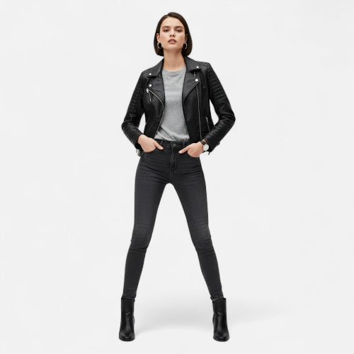 Women's Biker Jacket for Cooler Autumn Days