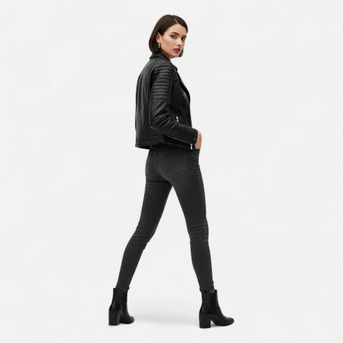 Women's Biker Jacket for Cooler Autumn Days