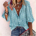 Women's Button Blouse for Leisure and Holiday Wear