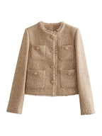 Women's Button Front Knit Jacket for Everyday Wear