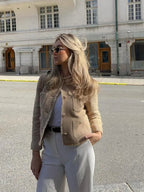 Women's Button Front Knit Jacket for Everyday Wear