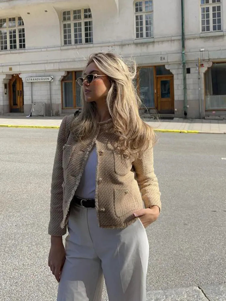 Women's Button Front Knit Jacket for Everyday Wear